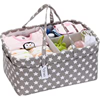 Los mejores  - Hinwo - Cesta para pañales de bebé- 3 compartimentos- organizador portátil para el coche- cesta de regalo para recién…